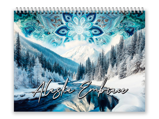 2027 Alaska Embrace Wall Calendar by Kaleidoscope Artisan – Winter Serenity with Holidays
