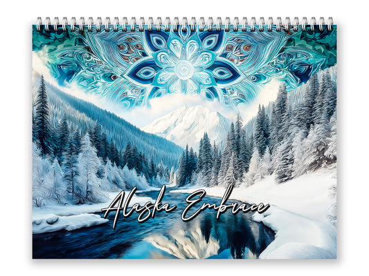 2027 Alaska Embrace Wall Calendar by Kaleidoscope Artisan – Winter Serenity with Holidays