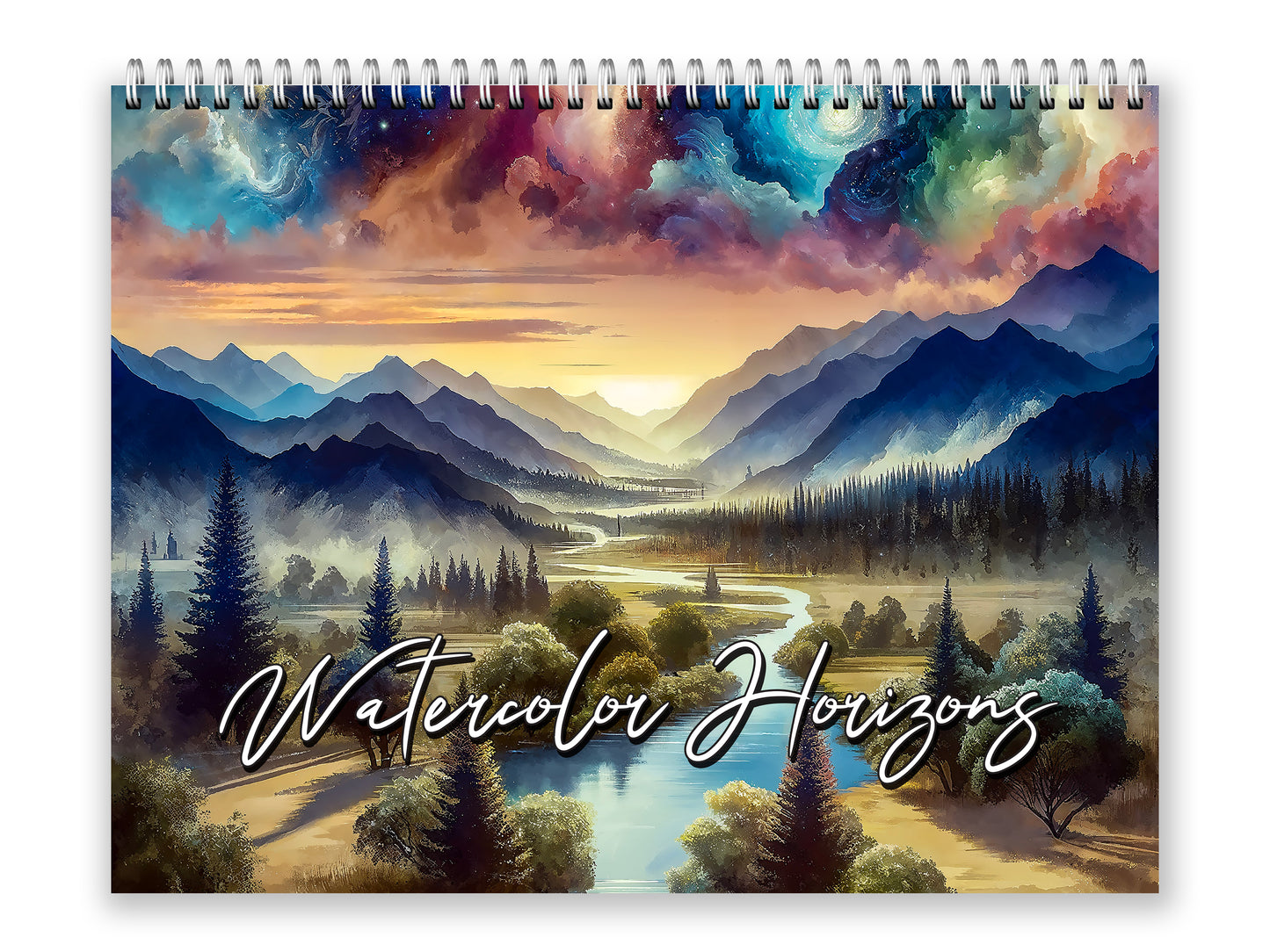 2027 Watercolor Horizons Wall Calendar by Kaleidoscope Artisan – Ethereal Landscape Art with Holidays