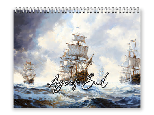 2027 Age of Sail Wall Calendar by Kaleidoscope Artisan – Nautical Adventures with Holidays