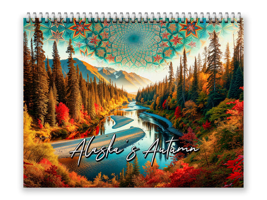 Alaska's Autumn 2027 wall calendar front cover wall calendar mockup