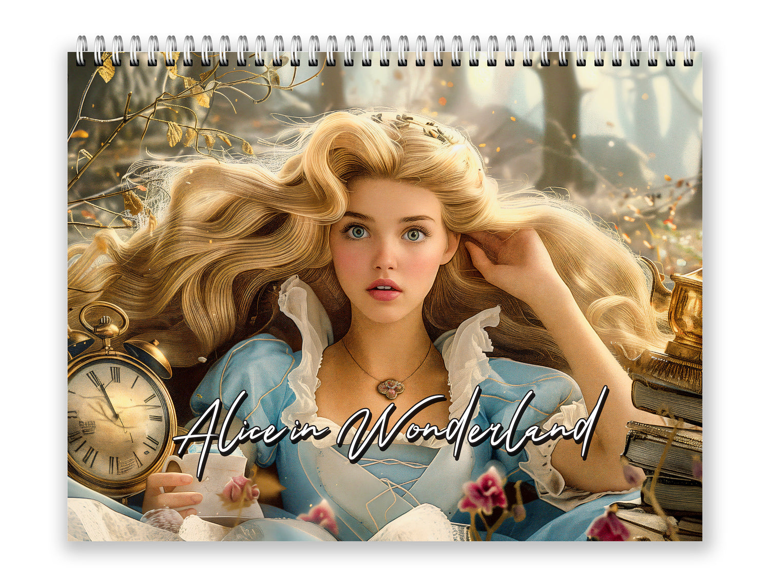 Alice in Wonderland 2027 wall calendar front cover wall calendar mockup
