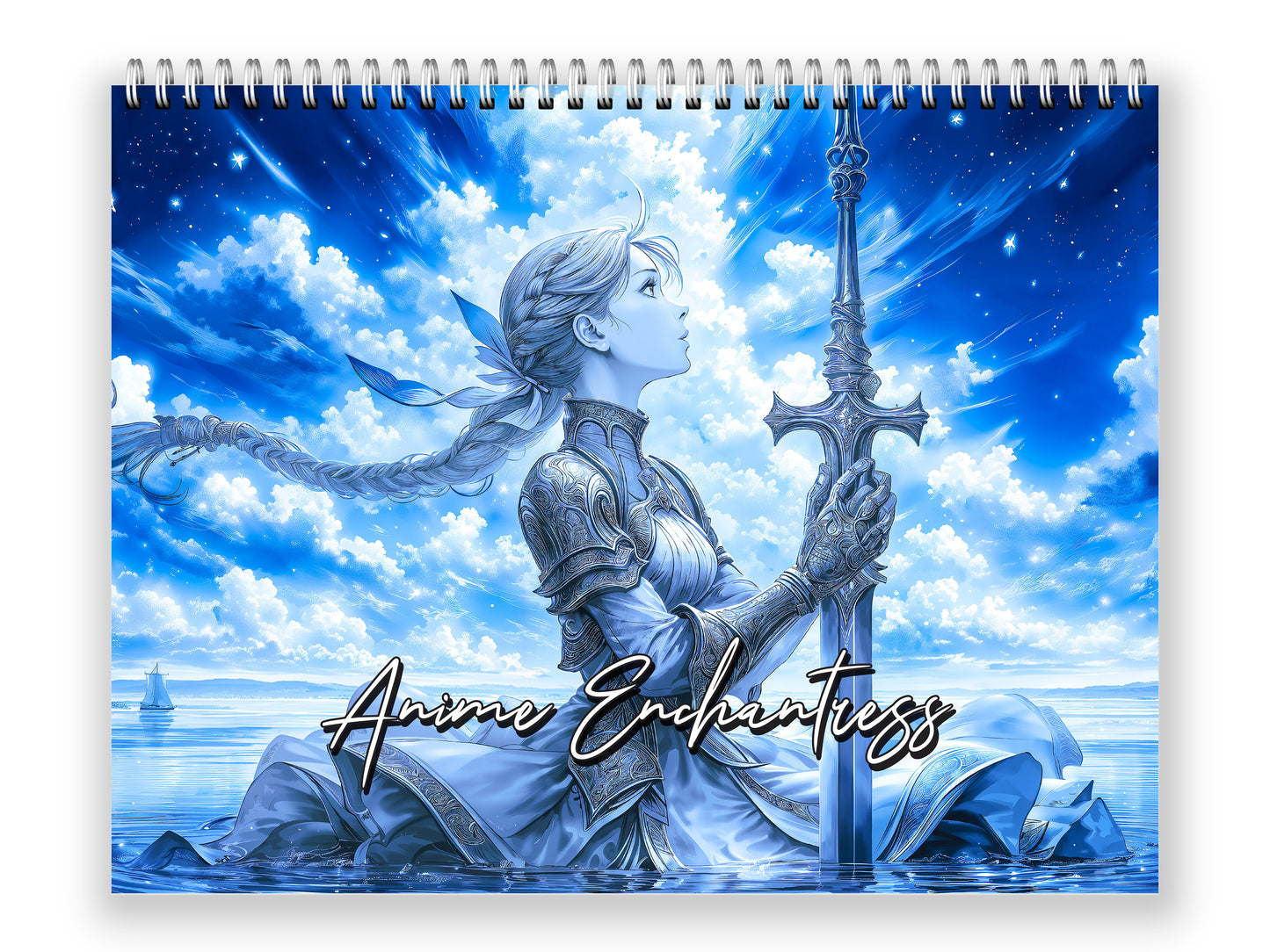 Anime Enchantress 2027 wall calendar front cover wall calendar mockup