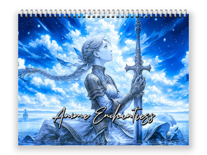 Anime Enchantress 2027 wall calendar front cover wall calendar mockup