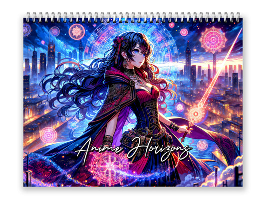 Anime Horizons 2027 wall calendar front cover wall calendar mockup