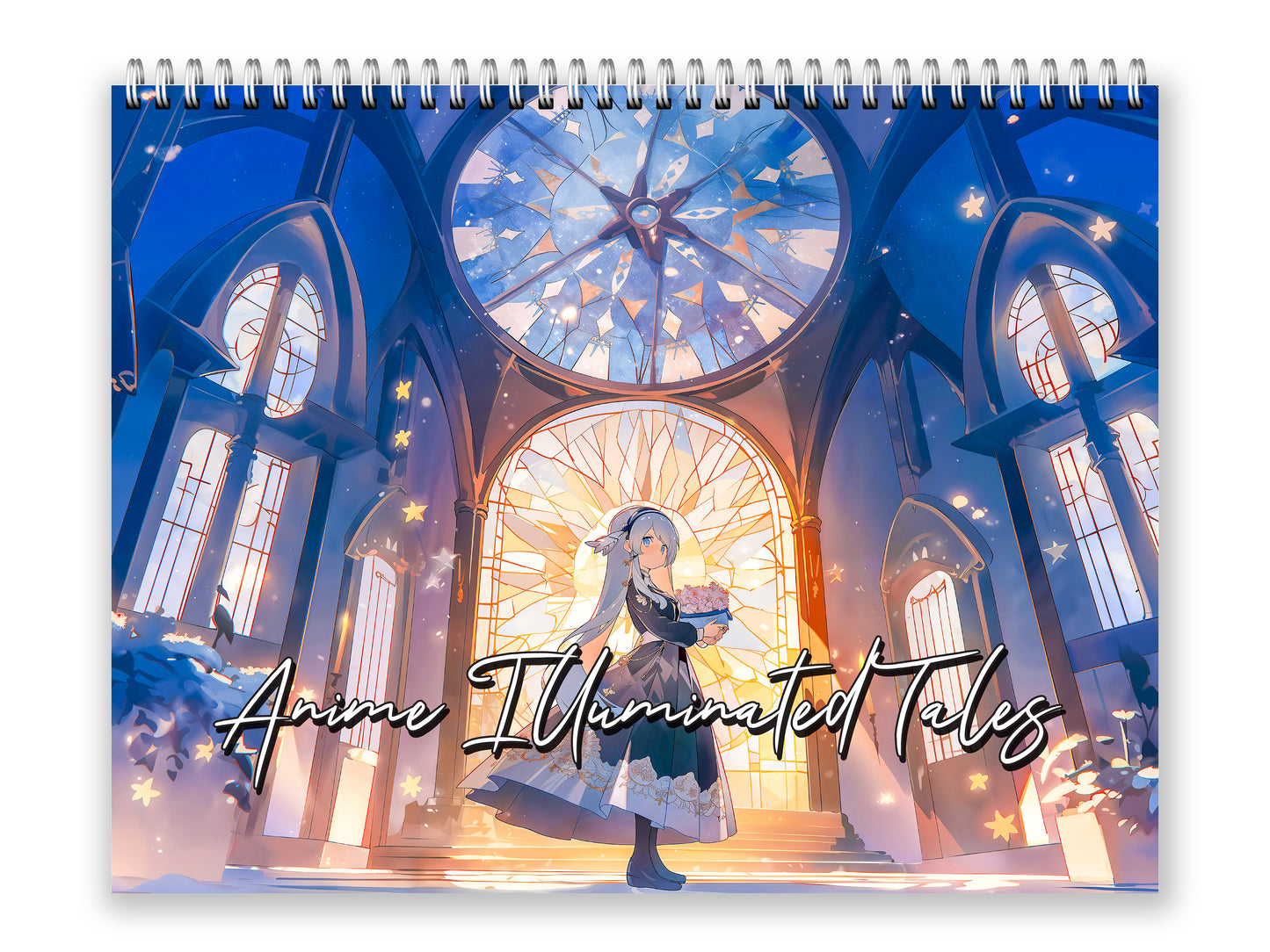 Anime Illuminated Tales 2027 wall calendar front cover wall calendar mockup
