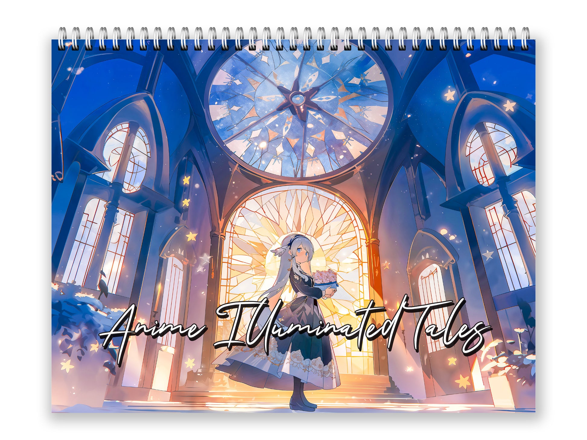 Anime Illuminated Tales 2027 wall calendar front cover wall calendar mockup