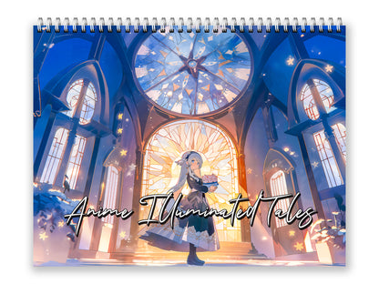 Anime Illuminated Tales 2027 wall calendar front cover wall calendar mockup