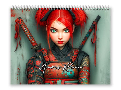 Calendario de pared Ronin Anime 2027 de Kaleidoscope Artisan – Espíritu guerrero con festivos