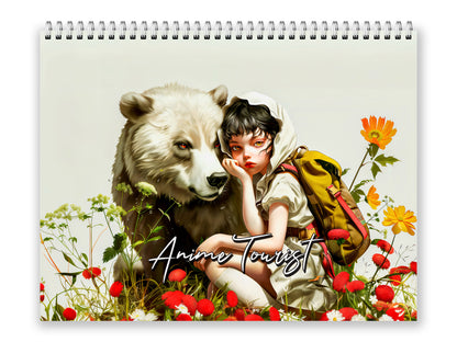 Anime Tourist 2027 wall calendar front cover wall calendar mockup