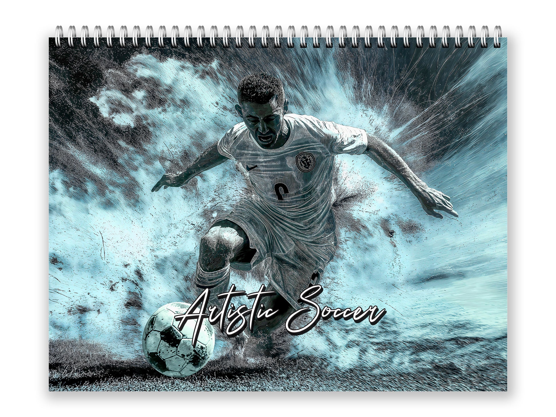Artistic Soccer 2027 wall calendar front cover wall calendar mockup