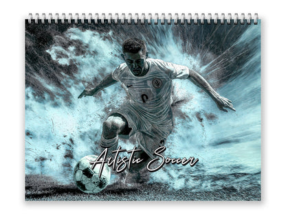 Artistic Soccer 2027 wall calendar front cover wall calendar mockup