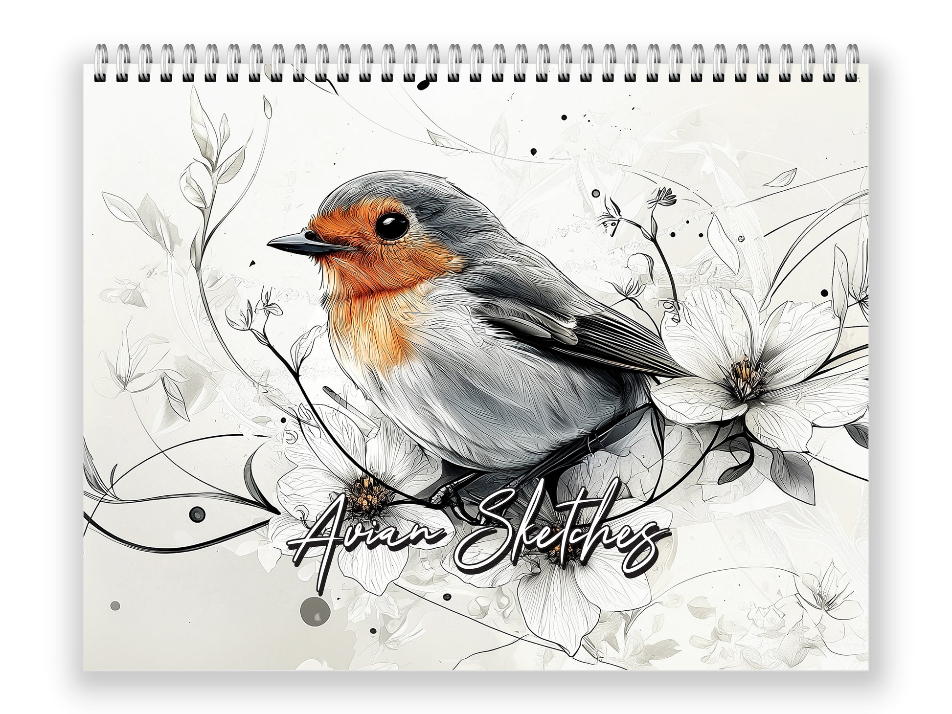 Avian Sketches 2027 wall calendar front cover wall calendar mockup