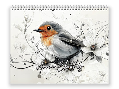 Avian Sketches 2027 wall calendar front cover wall calendar mockup