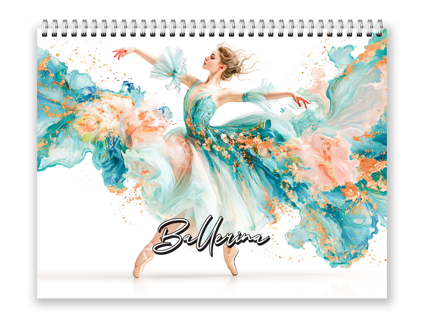 2027 Ballerina Wall Calendar by Kaleidoscope Artisan – Graceful Watercolor Motion with Holidays