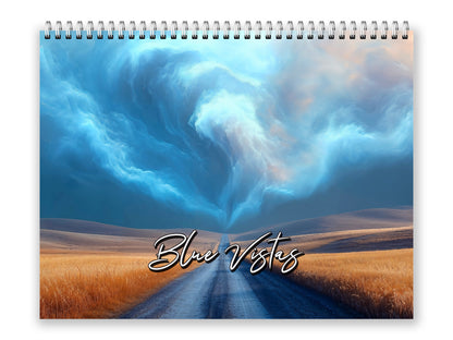 Blue Vistas 2027 wall calendar front cover wall calendar mockup