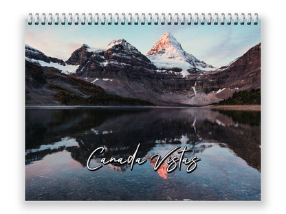 Canada Vistas by Kaleidoscope Artisan - Cities and Landscapes with Holidays 2027 wall calendar front cover wall calendar mockup