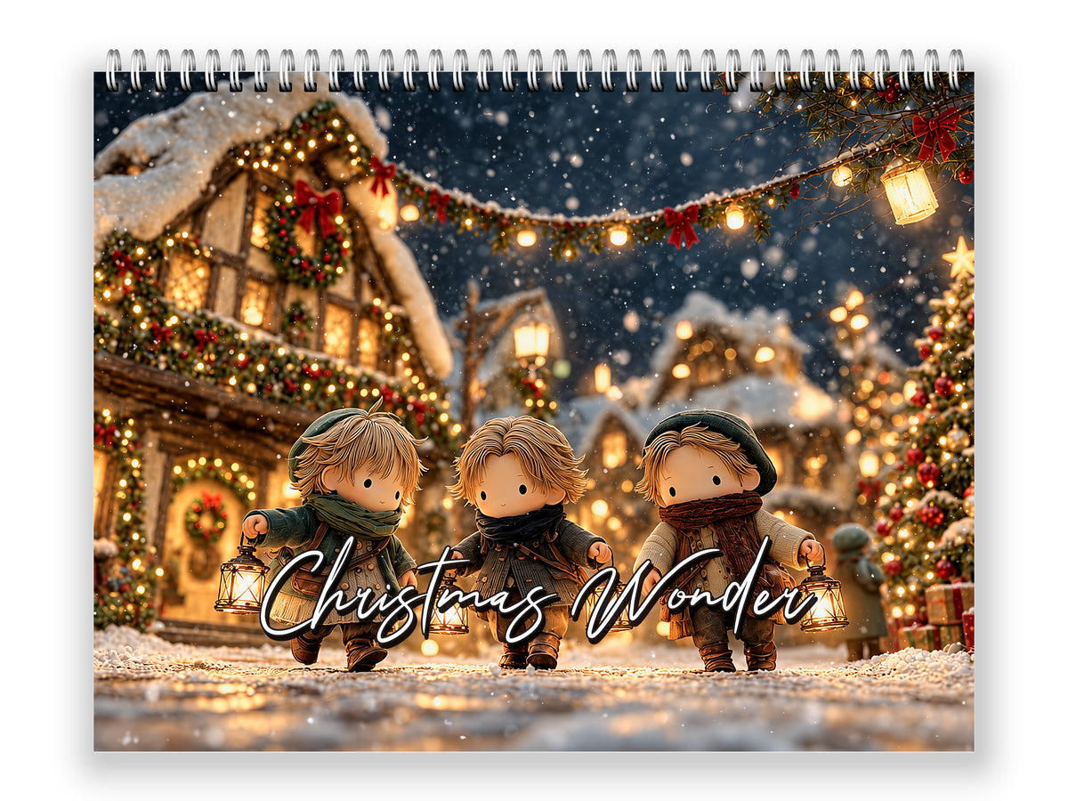 Christmas Wonder 2027 wall calendar front cover wall calendar mockup
