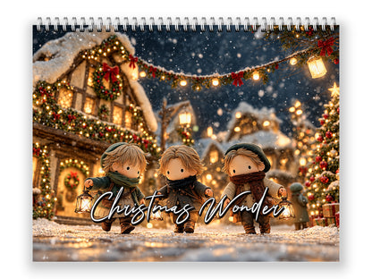 Christmas Wonder 2027 wall calendar front cover wall calendar mockup