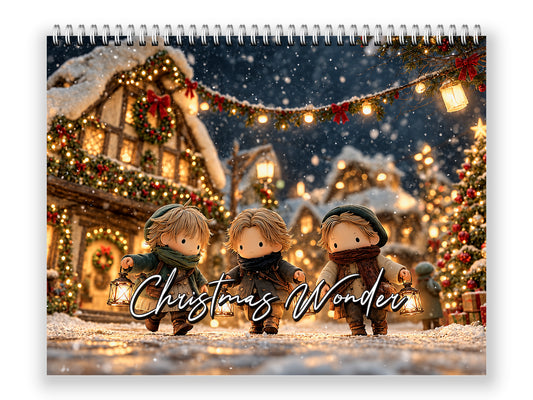 Christmas Wonder 2027 wall calendar front cover wall calendar mockup