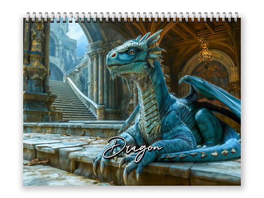 Dragon 2027 wall calendar front cover wall calendar mockup