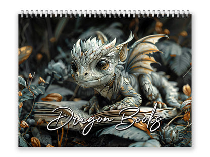 2027 Dragon Books Wall Calendar by Kaleidoscope Artisan – Magical Fantasy Journey with Holidays