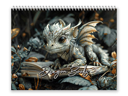 2027 Dragon Books Wall Calendar by Kaleidoscope Artisan – Magical Fantasy Journey with Holidays