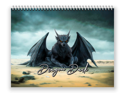 Dragon Dark 2027 wall calendar front cover wall calendar mockup
