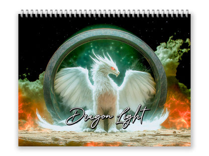 Dragon Light 2027 wall calendar front cover wall calendar mockup
