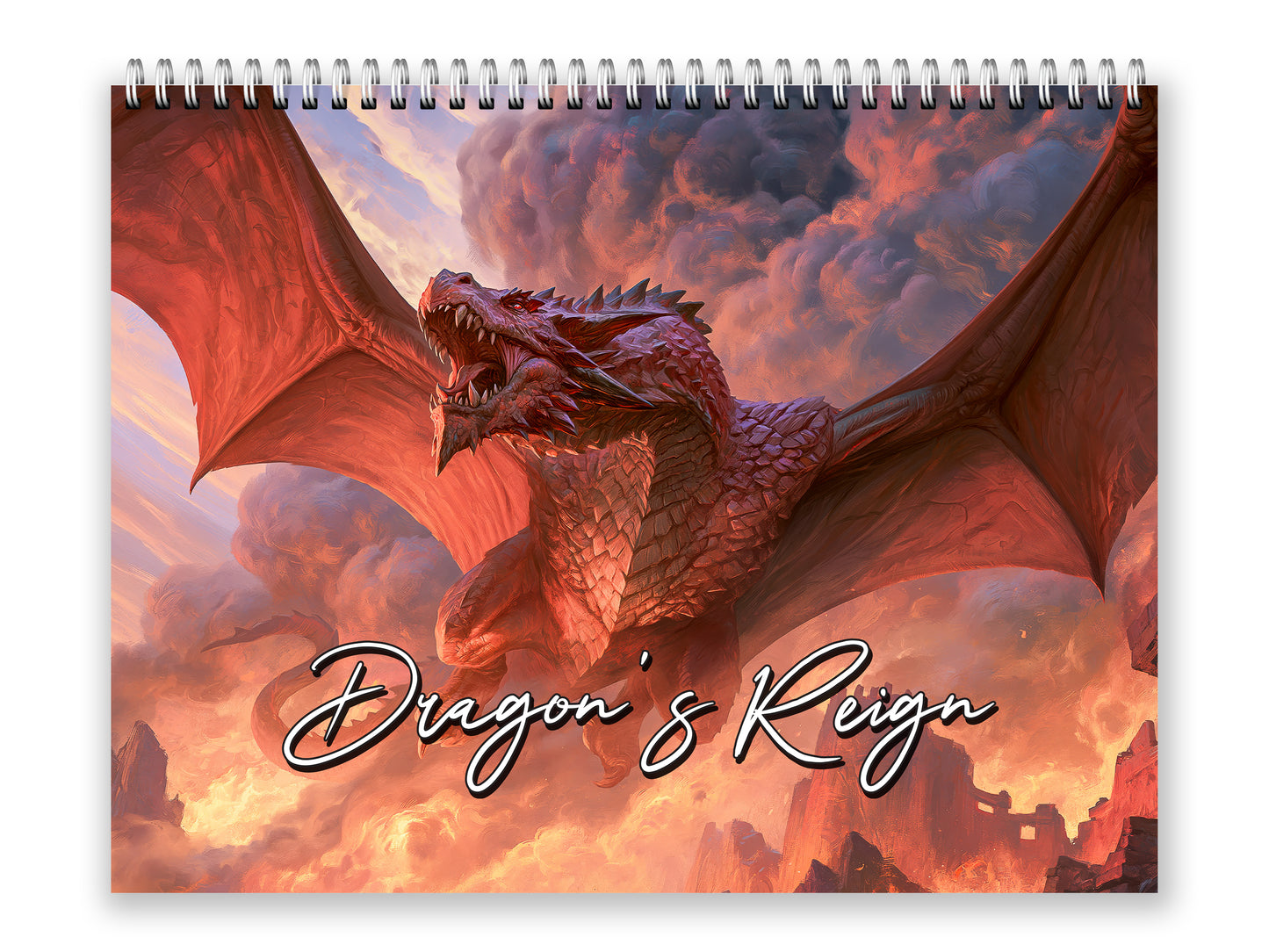 2027 Dragon’s Reign Wall Calendar by Kaleidoscope Artisan – Ancient Fire with Holidays