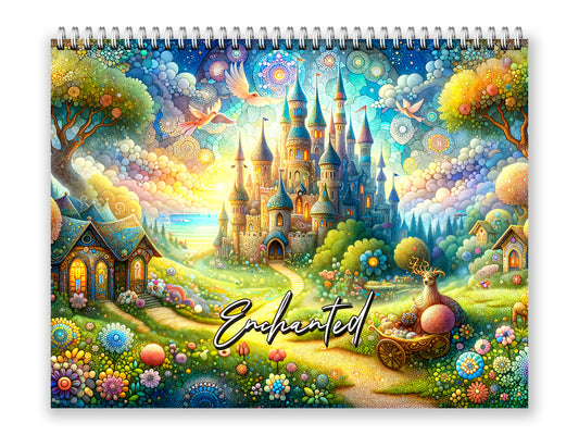 Enchanted 2027 wall calendar front cover wall calendar mockup