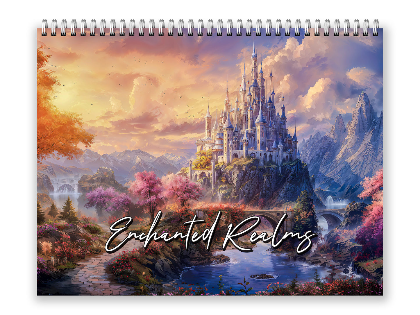Enchanted Realms 2027 wall calendar front cover wall calendar mockup