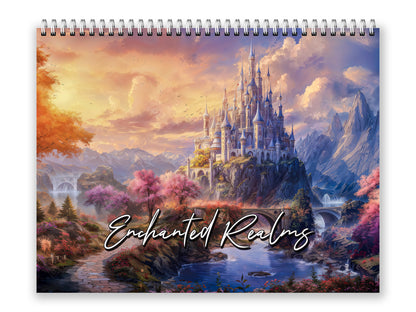 Enchanted Realms 2027 wall calendar front cover wall calendar mockup