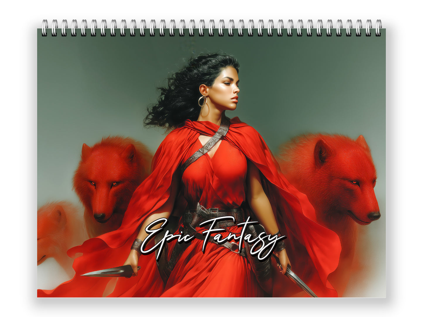 Epic Fantasy 2027 wall calendar front cover wall calendar mockup
