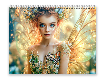 Fairy 2027 wall calendar front cover wall calendar mockup