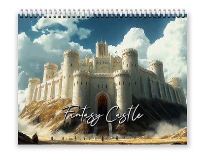 Fantasy Castle 2027 wall calendar front cover wall calendar mockup