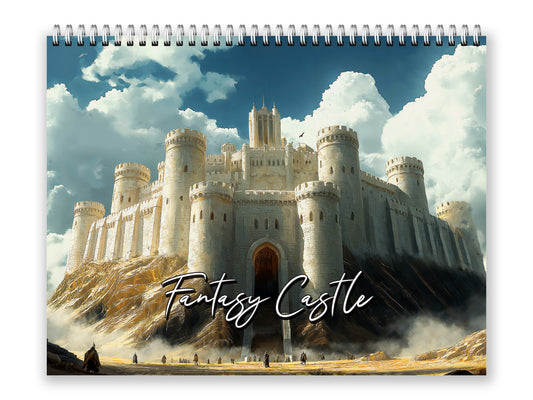 Fantasy Castle 2027 wall calendar front cover wall calendar mockup
