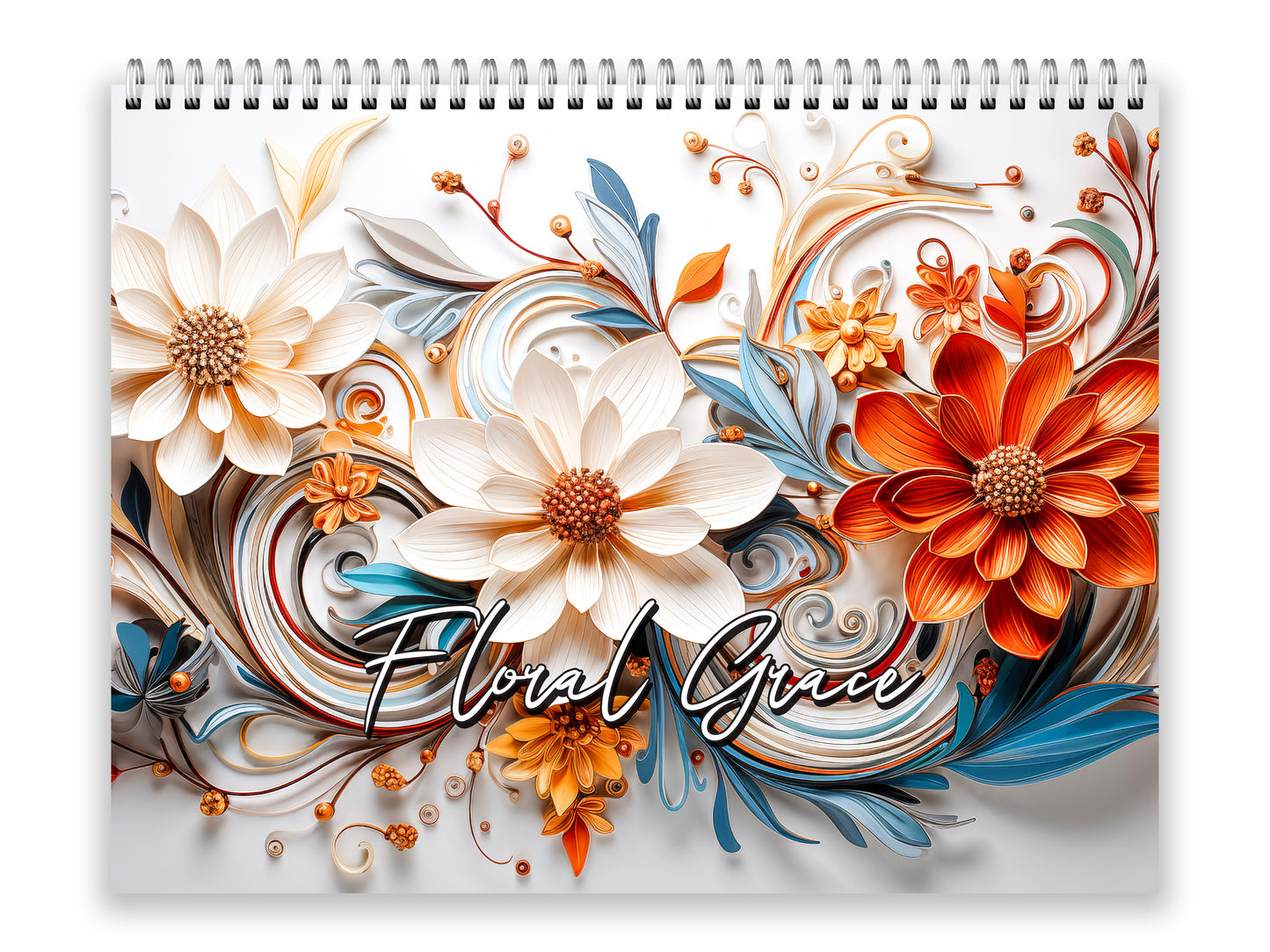 Calendario de pared Floral Grace 2026 de Kaleidoscope Artisan: Floración elegante con festividades