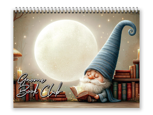 2027 Gnome Book Club Wall Calendar by Kaleidoscope Artisan – Cozy Reading Nooks with Holidays