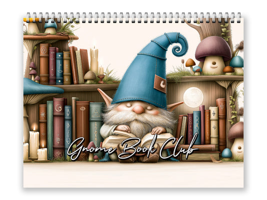 Gnome Book Club 2027 wall calendar front cover wall calendar mockup