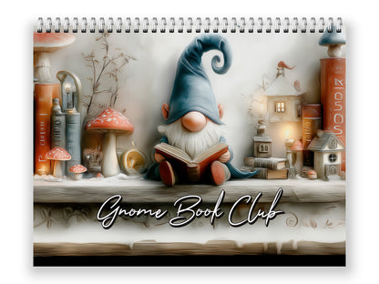 Gnome Book Club 2027 wall calendar front cover wall calendar mockup