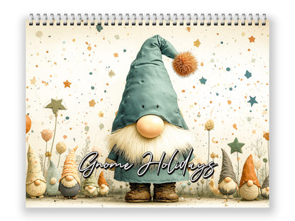 Gnome Holidays 2027 wall calendar front cover wall calendar mockup
