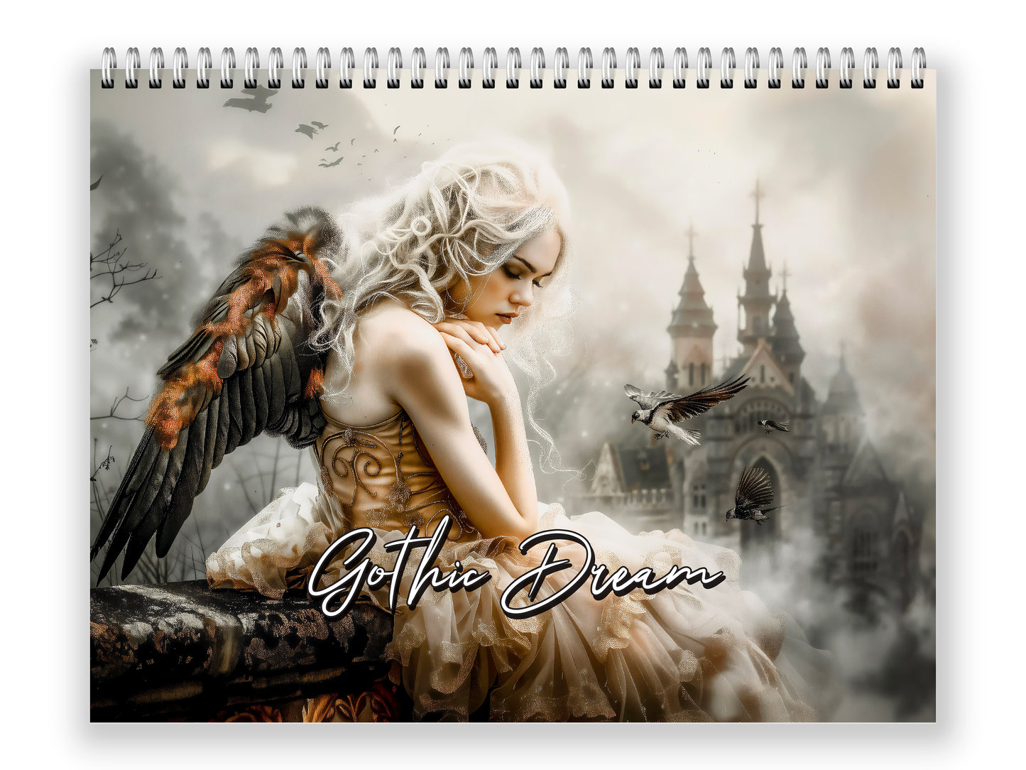 Gothic Dream 2027 wall calendar front cover wall calendar mockup