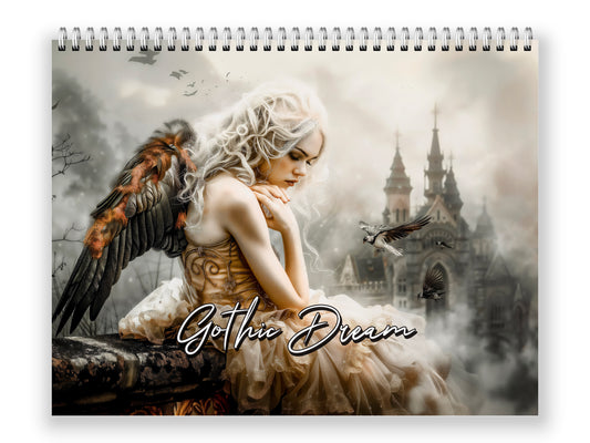 Gothic Dream 2027 wall calendar front cover wall calendar mockup