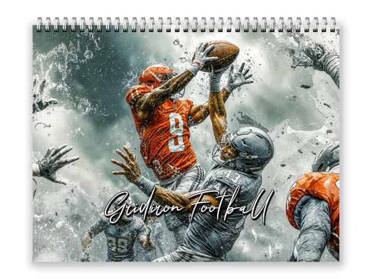 2027 Gridiron Football Wall Calendar by Kaleidoscope Artisan – Dynamic Action with Holidays