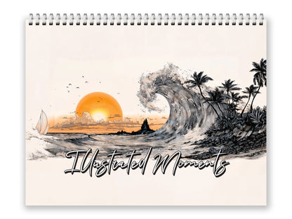 Illustrated Moments 2027 wall calendar front cover wall calendar mockup