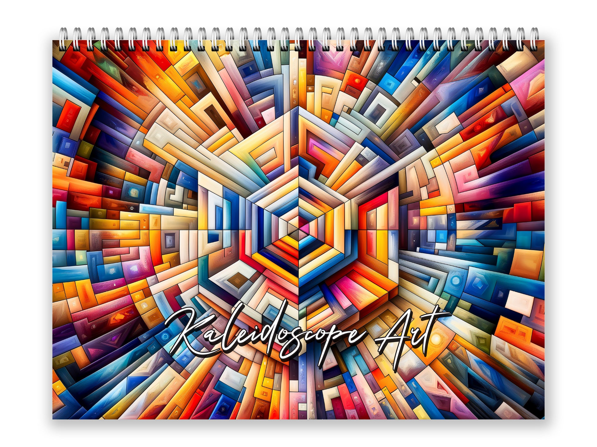 Kaleidoscopic Art 2027 wall calendar front cover wall calendar mockup