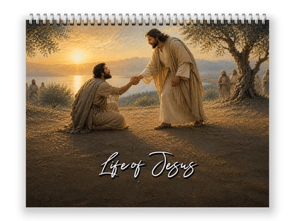 Life of Jesus 2027 wall calendar front cover wall calendar mockup