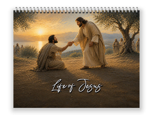 Life of Jesus 2027 wall calendar front cover wall calendar mockup