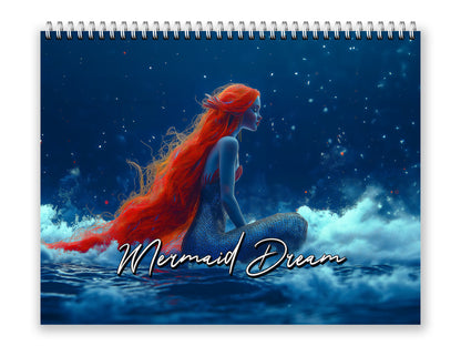 2027 Mermaid Dream Wall Calendar by Kaleidoscope Artisan – Enchanting Underwater Realms with Holidays